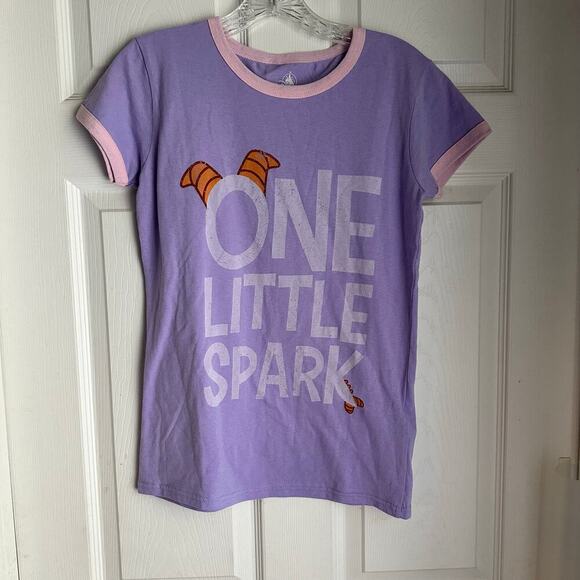 Disney Parks Figment One Little Spark Purple Ringer Tee T-shirt Womens Sz Small - Picture 1 of 5